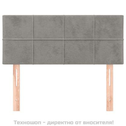 Горна табла за легло, светлосива, 100x5x78/88 см, кадифе