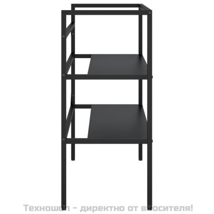 Рамка за мивка за баня, черна, 79x38x83 см, желязо