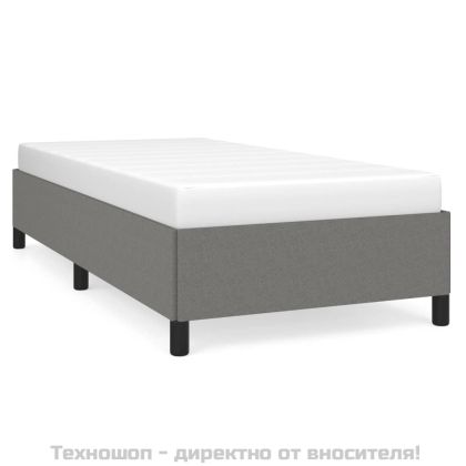 Рамка за легло без матрак, тъмносива, 90x200 см, плат