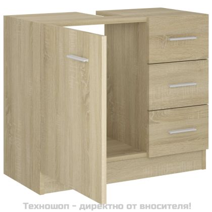 Долен шкаф за мивка, дъб сонома, 63x30x54 см, инженерно дърво