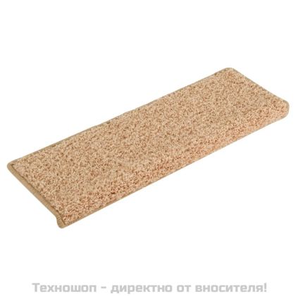 Изтривалки за стълби 15 бр. 65x21x4 см, златисти, правоъгълни, кант