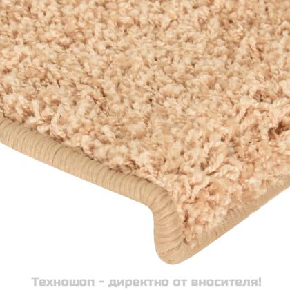 Изтривалки за стълби 15 бр. 65x21x4 см, златисти, правоъгълни, кант