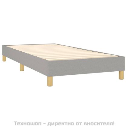 Боксспринг легло с матрак, светлосиво, 90x200 см, плат