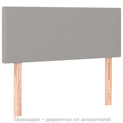 Боксспринг легло с матрак, светлосива, 90x190 см, плат