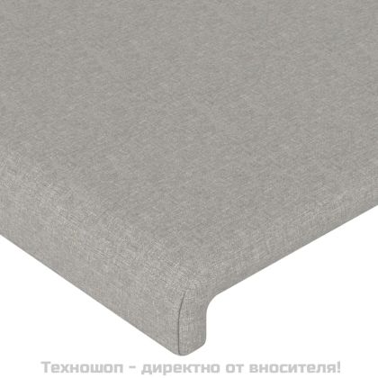 Горни табли за легло, 2 бр, светлосиви, 100x5x78/88 см, плат