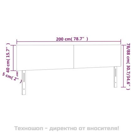 Горни табли за легло, 2 бр, светлосиви, 100x5x78/88 см, плат
