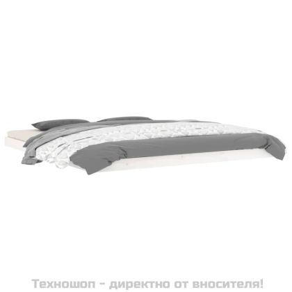 Рамка за легло, бяла, бор масив, 180x200 см, Super King