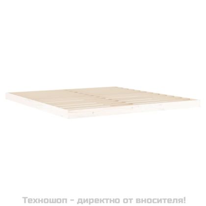 Рамка за легло, бяла, бор масив, 180x200 см, Super King