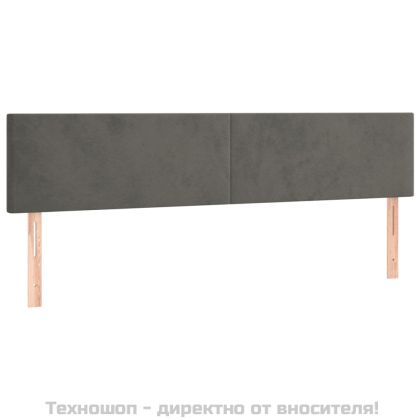 Горни табли за легло, 2 бр, тъмносиви, 80x5x78/88 см кадифе