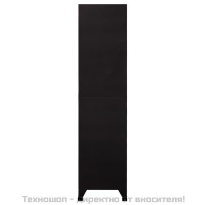 Заключващ се шкаф, черен, 90x45x180 см, стомана