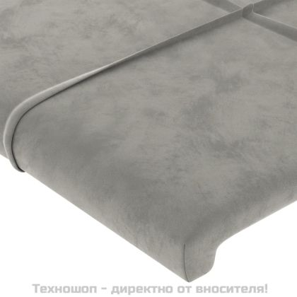 Горни табли за легло, 2 бр, светлосиви, 72x5x78/88 см, кадифе