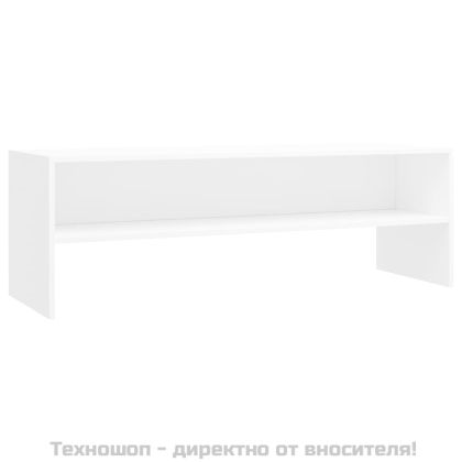 ТВ шкаф, бял, 120x40x40 см, инженерно дърво