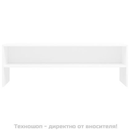 ТВ шкаф, бял, 120x40x40 см, инженерно дърво