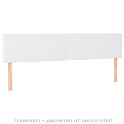 Горни табли за легло 2 бр бели 100x5x78/88 см, изкуствена кожа