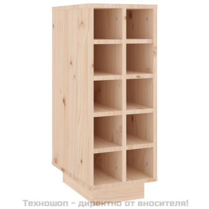 Шкаф за вино, 23x34x61 см, борово дърво масив
