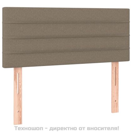 Боксспринг легло с матрак, таупе, 90x200 см, плат