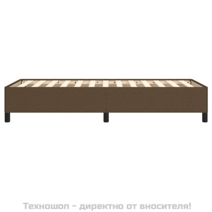Рамка за легло без матрак, тъмнокафява, 90x190 см, плат