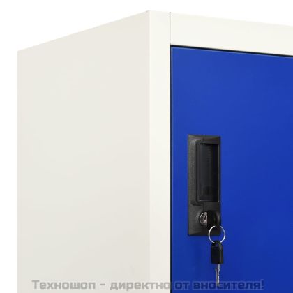Заключващ се шкаф, сиво и синьо, 90x45x180 см, стомана