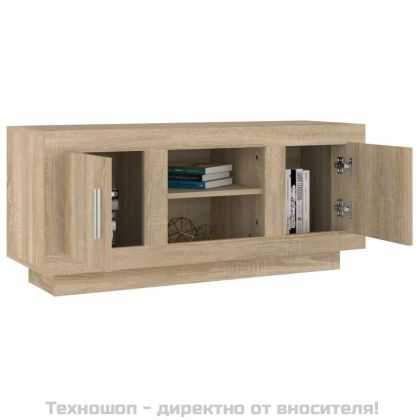 ТВ шкаф, бетонно сиво, 102x35x45 см, инженерно дърво