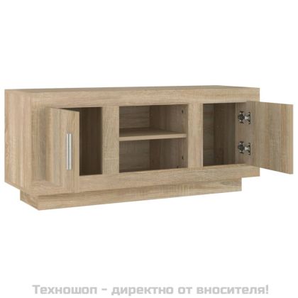 ТВ шкаф, бетонно сиво, 102x35x45 см, инженерно дърво