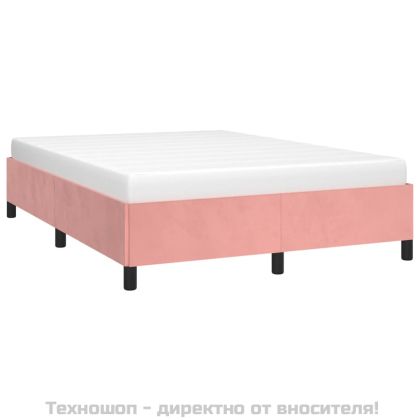 Рамка за легло, розова, 140x200 см, кадифе