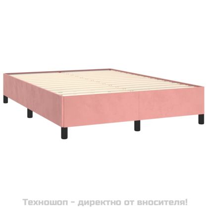 Рамка за легло, розова, 140x200 см, кадифе
