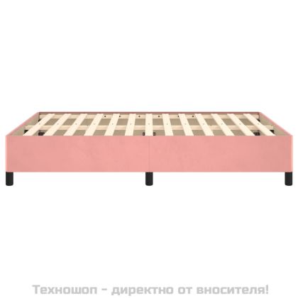Рамка за легло, розова, 140x200 см, кадифе
