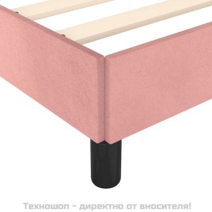 Рамка за легло, розова, 140x200 см, кадифе