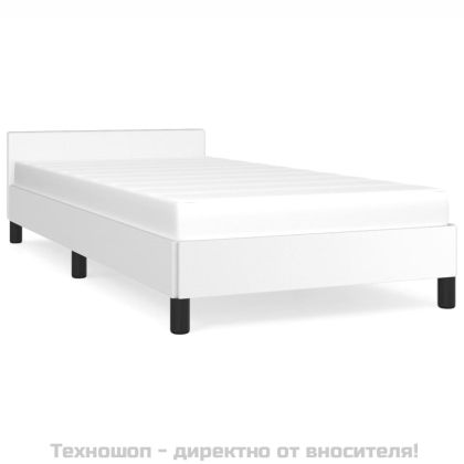 Рамка за легло с табла без матрак, бяла, 100x200 см