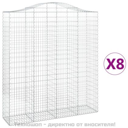 Габионни кошници арка 8 бр 200x50x220/240 см поцинковано желязо