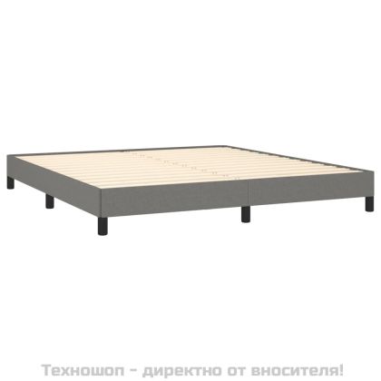 Рамка за легло без матрак, тъмносива, 160x200 см, плат
