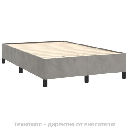 Рамка за легло без матрак, светлосива, 120x200 см, кадифе