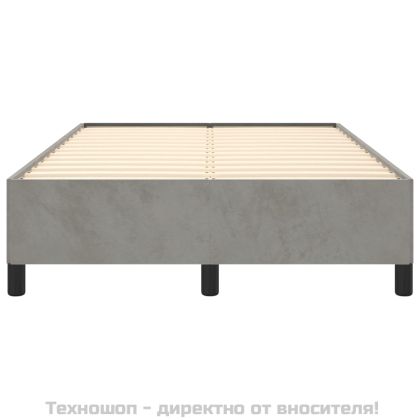 Рамка за легло без матрак, светлосива, 120x200 см, кадифе