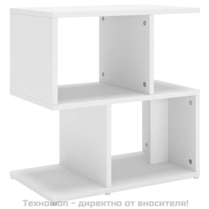 Нощно шкафче, бяло, 50x30x51,5 см, инженерно дърво