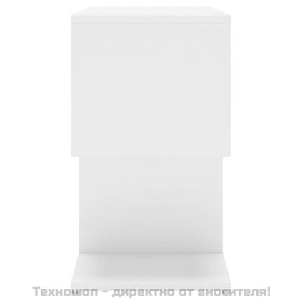 Нощно шкафче, бяло, 50x30x51,5 см, инженерно дърво