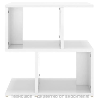 Нощни шкафчета, 2 бр, бял гланц, 50x30x51,5 см, инженерно дърво