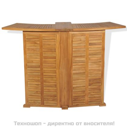 Сгъваема бар маса, 155x53x105 см, тиково дърво масив