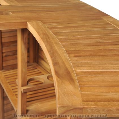 Сгъваема бар маса, 155x53x105 см, тиково дърво масив