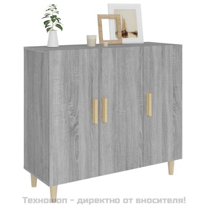 Сайдборд, Сив сонома, 90x34x80 см, инженерно дърво