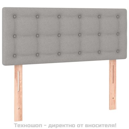 Боксспринг легло с матрак, светлосиво, 90x200 см, плат