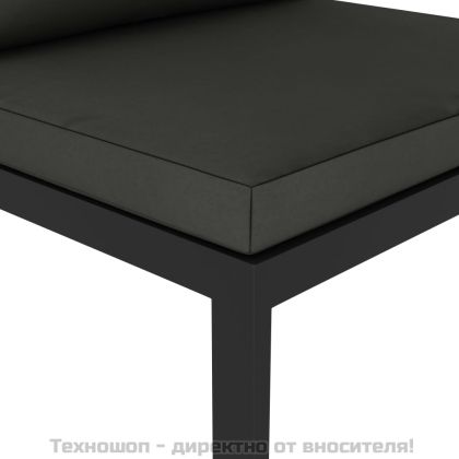 Модулен среден диван с възглавници, алуминий, антрацит