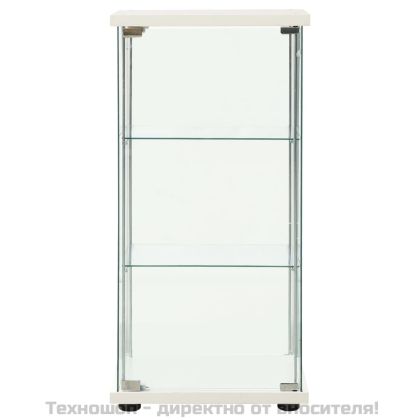 Шкаф за съхранение, закалено стъкло, бял