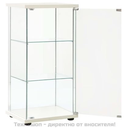 Шкаф за съхранение, закалено стъкло, бял