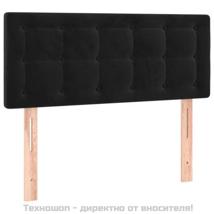 Боксспринг легло с матрак, черно, 90x200 см, кадифе