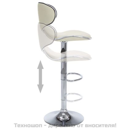 Бар табуретки, 2 бр, кремави, изкуствена кожа