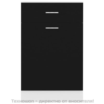 Шкаф с чекмеджета "Lyon", черен, 50x46x81,5 см, инженерно дърво