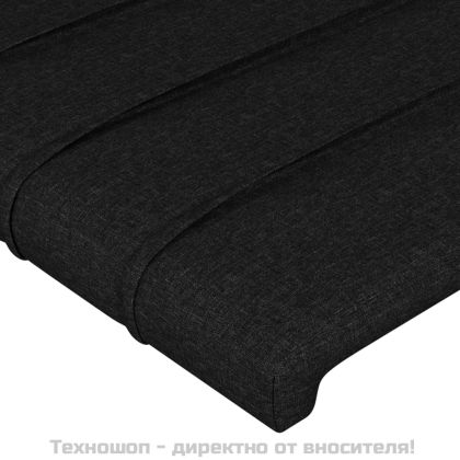 Горна табла за легло, черна, 100x5x78/88 см, плат