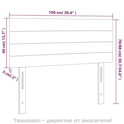 Горна табла за легло, черна, 100x5x78/88 см, плат