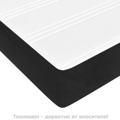 Боксспринг легло с матрак, черно, 160x200 см, кадифе