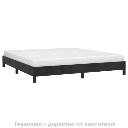 Рамка за легло без матрак, черна, 160x200 см, кадифе
